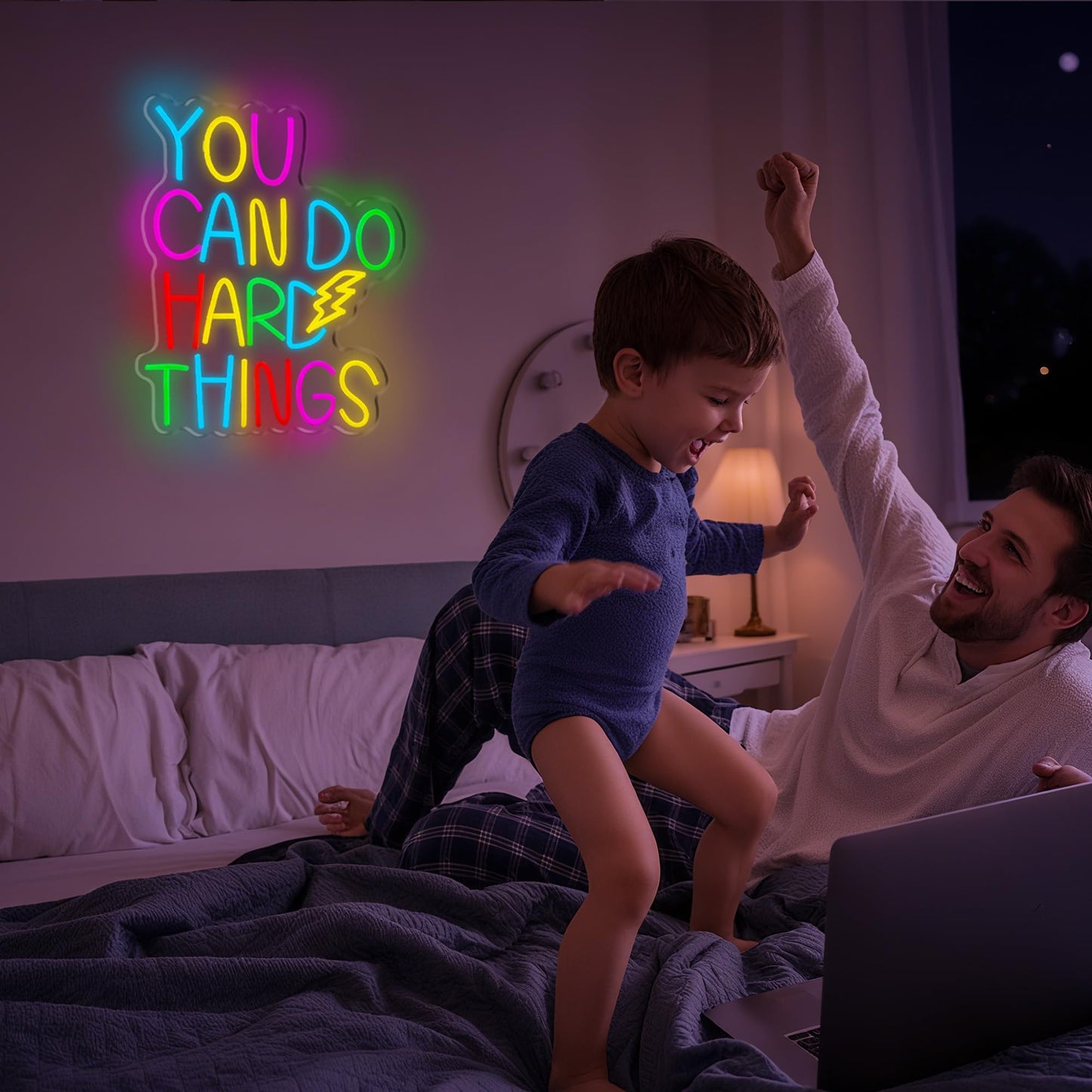 You Can Do Hard Things Neon Sign Dimmable LED USB Powered Neon Light UP for Classroom Wall Decor Art Positive Bedroom Library Study Room Home for Student Kid Teen Birthday Party Christmas Backdrop Decoration Gift (You Can Do Hard Things)