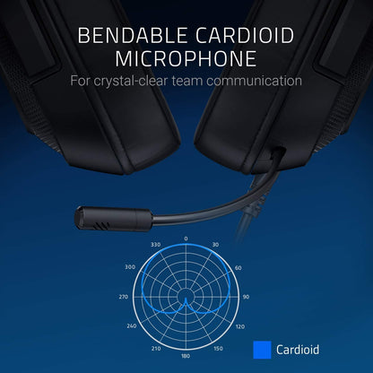 Razer Kraken X Ultralight Gaming Headset: 7.1 Surround Sound - Lightweight Aluminum Frame - Bendable Cardioid Microphone - for PC, PS4, PS5, Switch, Xbox One, Xbox Series X|S, Mobile - Black/Blue