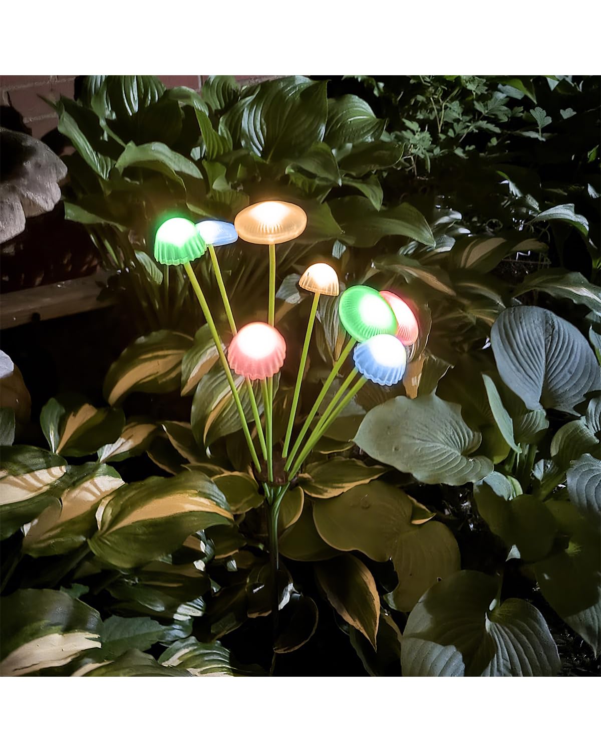 Solar Mushroom Light Outdoor Waterproof,Garden Patio Decorative 4 Colour Lights for Patio Lawn,Landscape Lighting Large Bulbs,Starlight Windswept Lights,Great Gift for Women for Gardening,2 Packs