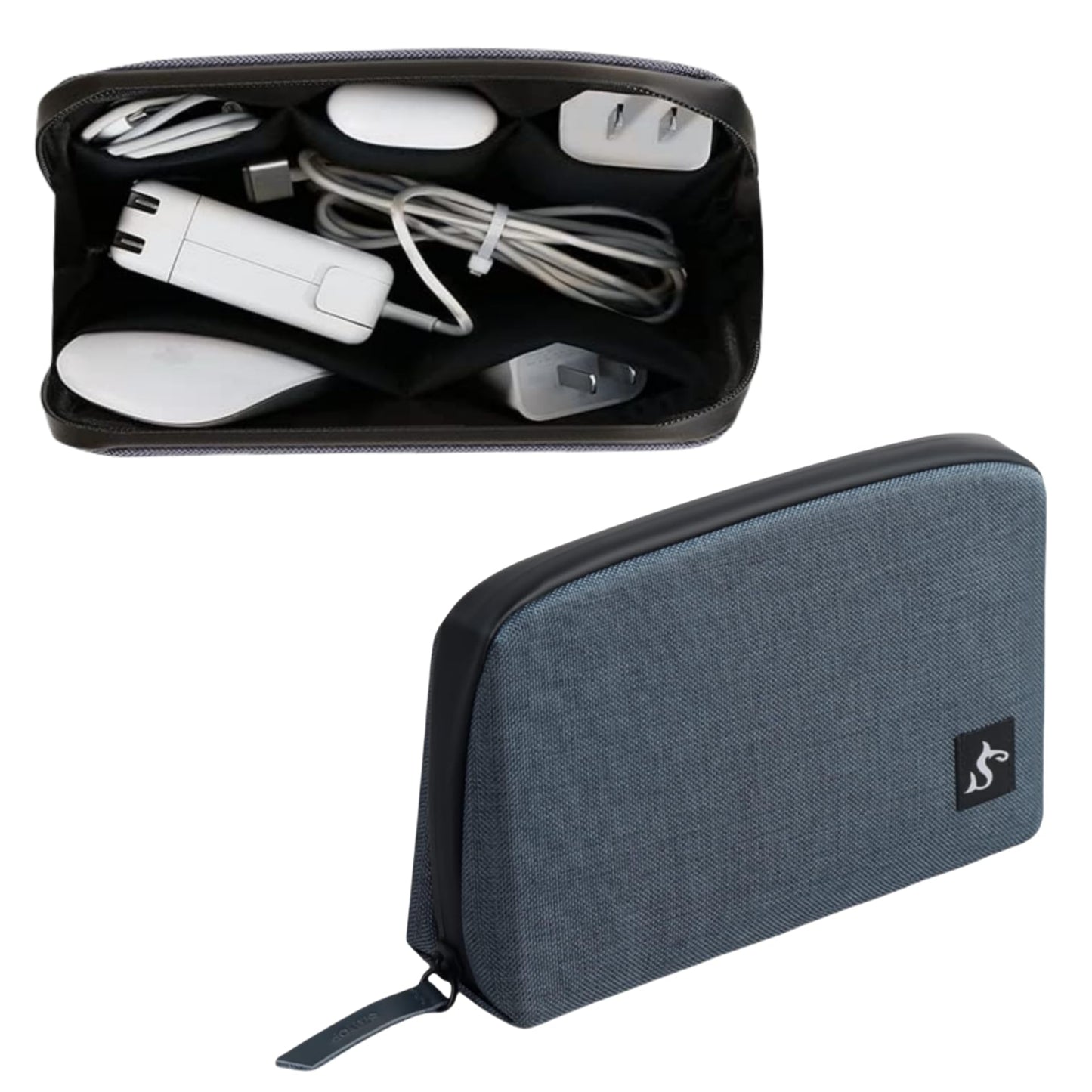 simtoper Small Electronics Organizer Travel Case – Slim Travel Cable Pouch for Small Tech Accessories, Cords, Chargers, Earbuds – Lightweight Mini Tech Bag for Backpack, Business, Travel (Blue)