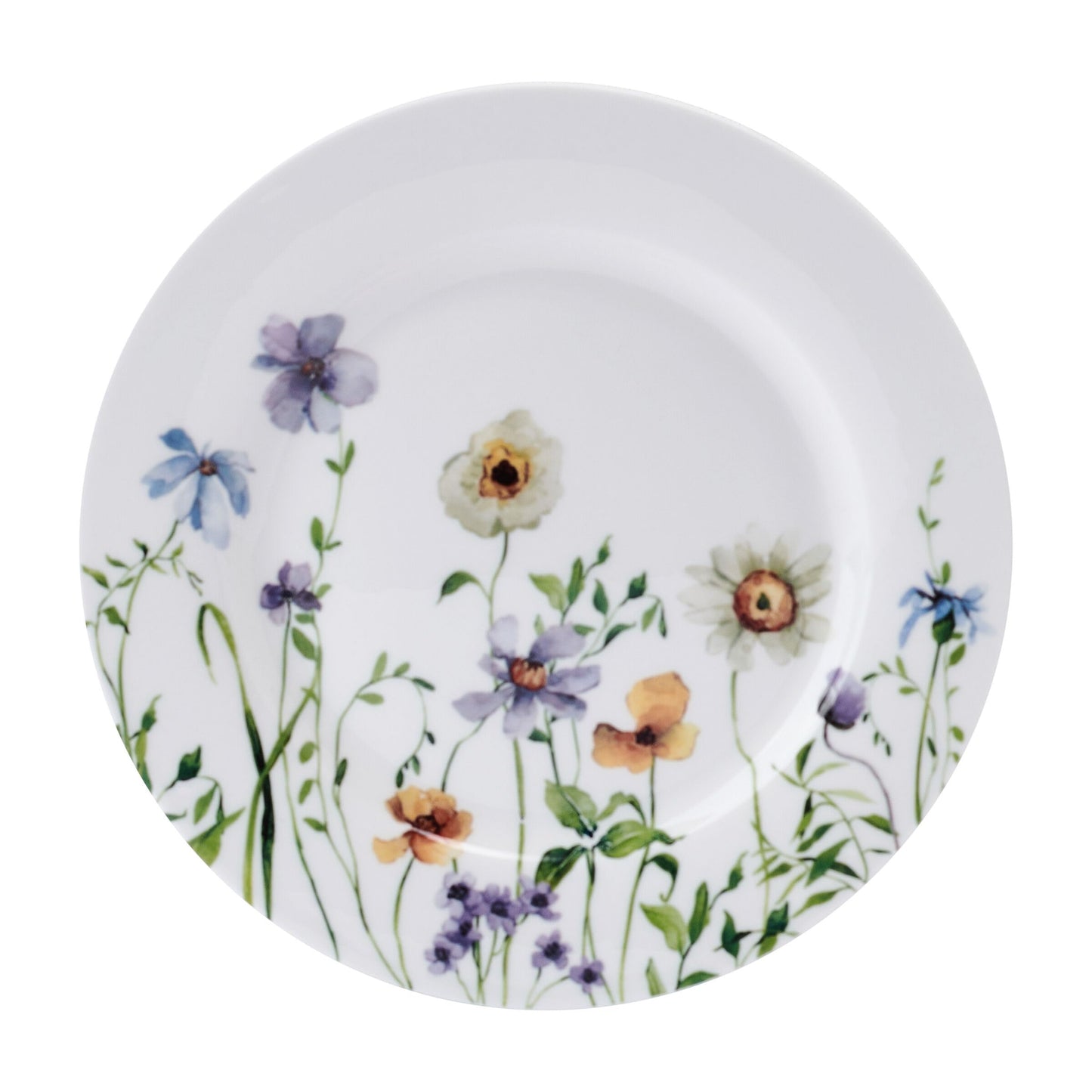 Mikasa Audrina Water Color Flowers Bone China Lightweight Chip Resistant 12 Piece Dinnerware Set, Service for 4, White