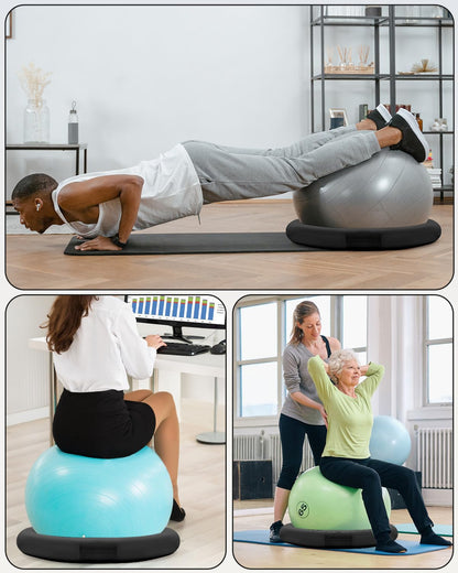 YOTTOY Balance Ball Chair,Exercise Ball Ring and Yoga Ball Chair for Office Use (Black)