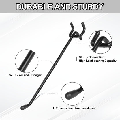 Hogurity 80 Pack 4 Inch Black Pegboard Hooks,Extra Thick 1/4" Heavy Duty Peg Board Hooks for Hanging, Pegboard Accessories for Garage, Kitchen, Gym, Store Wall Organizer