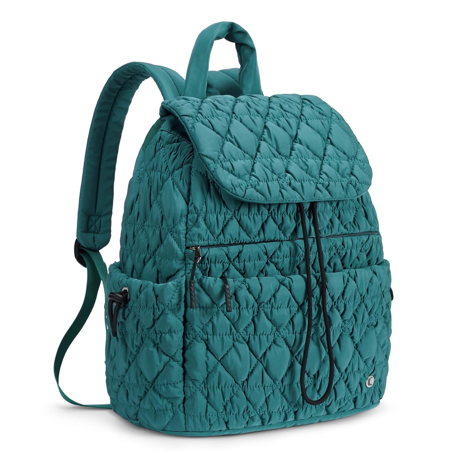 CLUCI Puffy Quilted Backpack for Women, Casual Lightweight Daypack for Women Travel Green