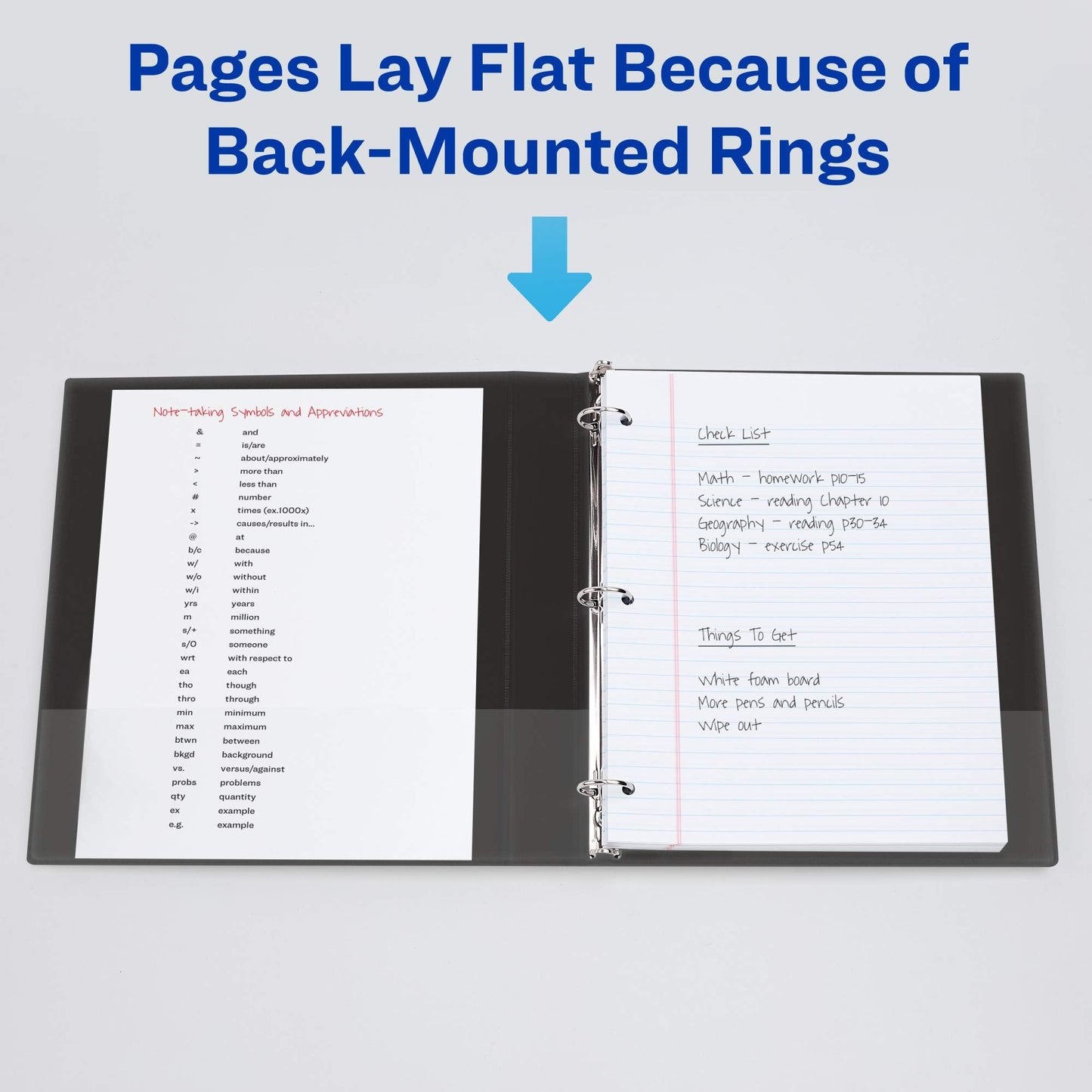 Avery Show-Off Standard View 3 Ring Binder, 1" Round Rings, 175-Sheet Capacity, 1.4 Inch Wide Spine, Color Will Vary (Black, Light Blue, Navy Blue, or Red), Ideal for Light Organization (12789)