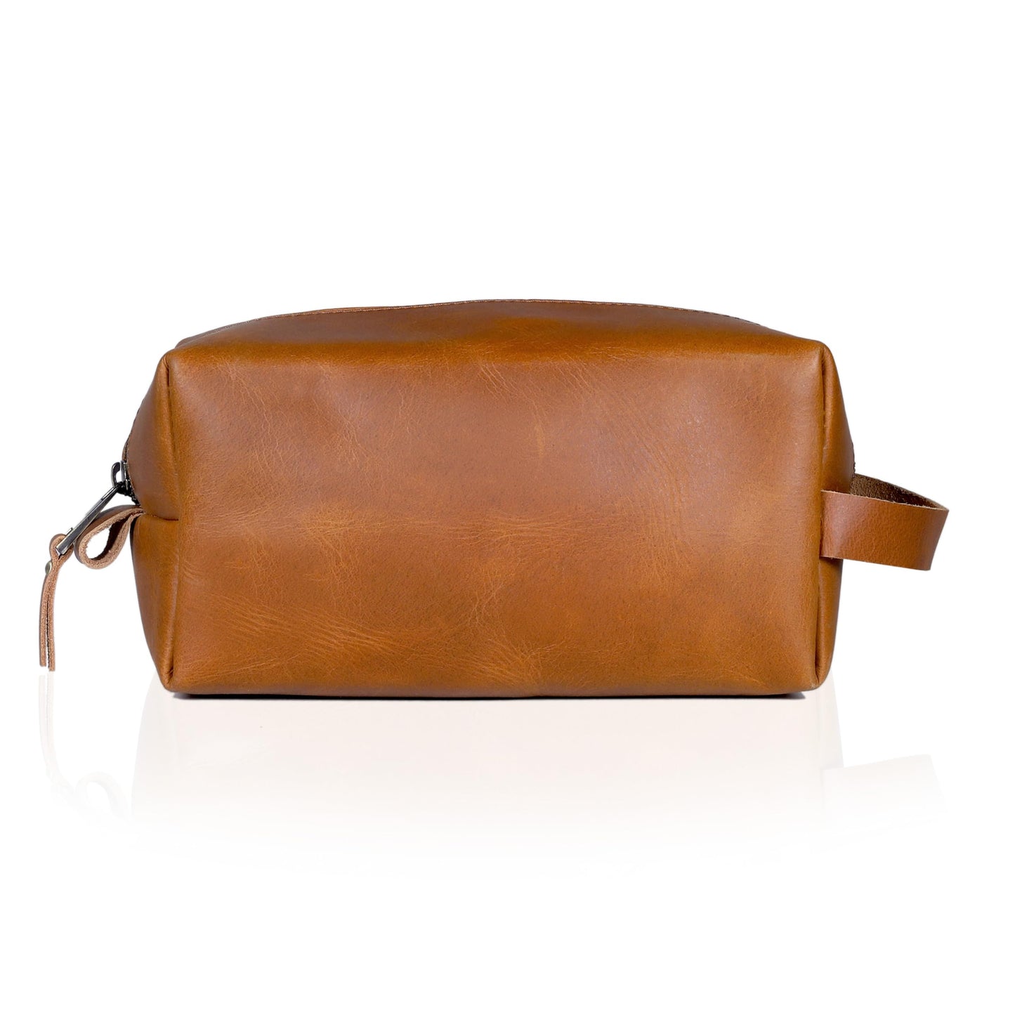 cuero Buffalo Leather Dopp Kit for Men and Women, Travel Toiletry Bag, Shaving and Cosmetic Organizer with Zipper Closure, Tan