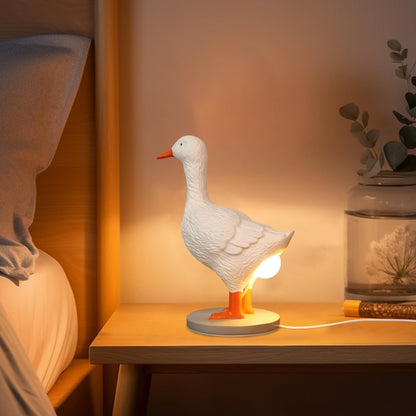 Attivolife Duck Egg Lamp, Funny Duck Gift with Egg in Butt Lifelike, LED Goose Night Light with USB & Stepless Dimming, Resin Table Light Decor Birthday Christmas Gifts for Kid Friend