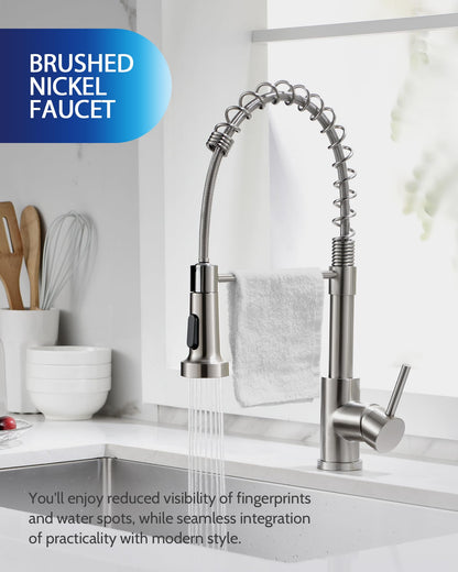 Kitchen Faucet with Pull Down Sprayer, High Arc Single Handle Stainless Steel Kitchen Sink Faucet with Sprayer for Rv Camper, Matte Black