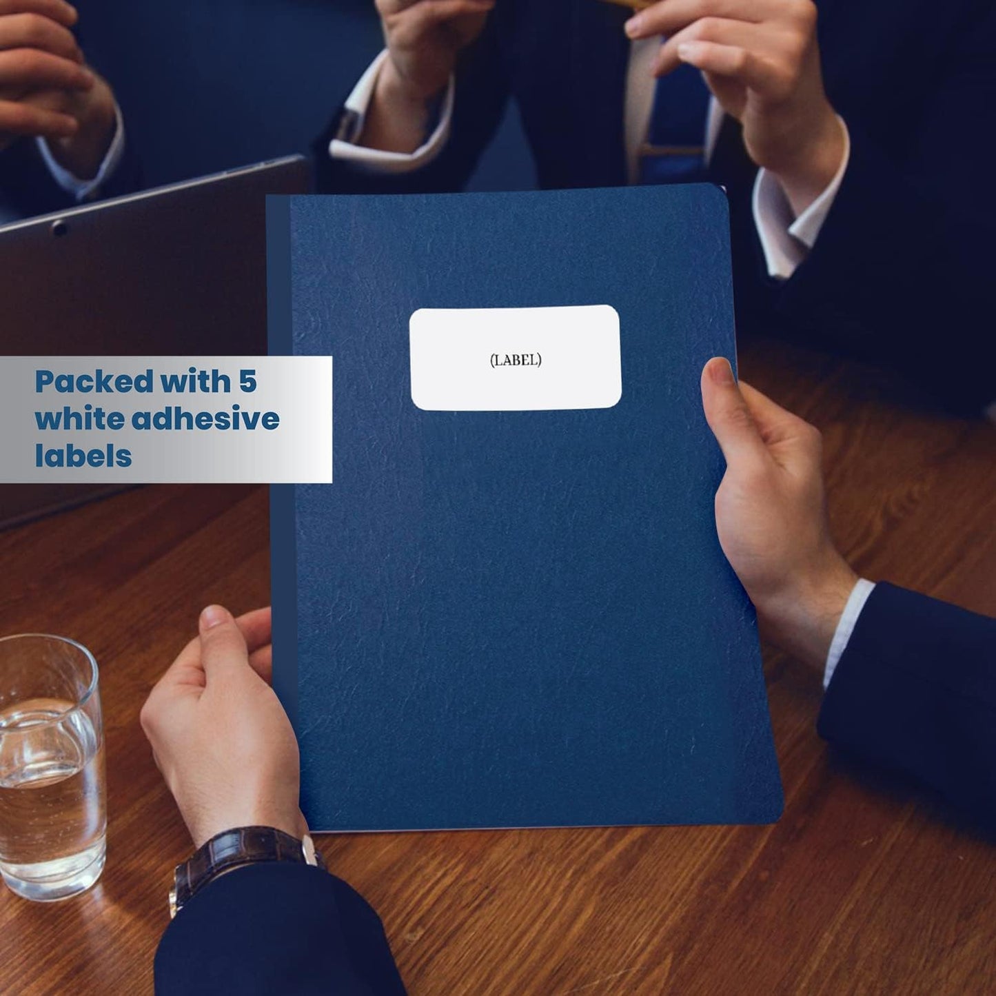 5 Pack of 8.5 ”x11” Pressboard Presentation Binder Folder, Blue Fiberboard Report Cover with Metal Prong Paper Fastener to Neatly Bind Reports, Proposals, Transcripts and Other Documents