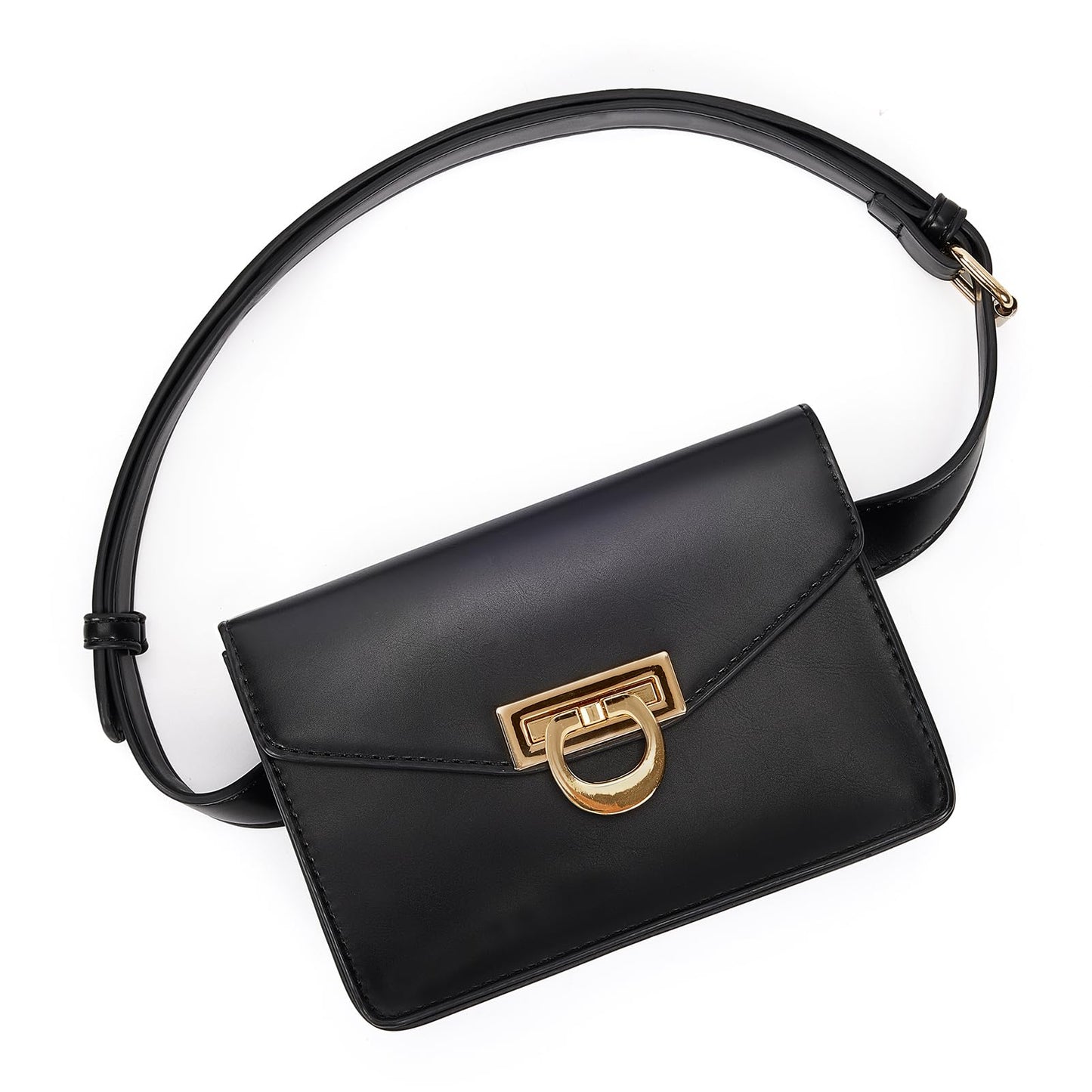 ECOSUSI Fanny Pack for Women PU Leather Belt Bag Waist Bag Fashion Waist Pack Pouch Small Purse for Party, Travel, Hiking