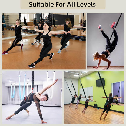 PRIORMAN Professional Bungee Dance Fitness Kit, 6 Sizes, CE Certified Complete Harness Set with Resistance Band & Hanging Hardware for Suspension Training Home & Studio(S)