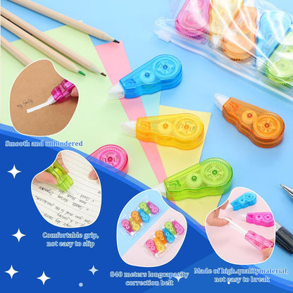 Chivao 210 Pack Mini Correction Tape Bulk Ink Corrector Eraser Tape Set 13.12 ft Cute Aesthetic Colorful Instant Correction Applicator for Office School Student Stationery Supplies, 0.2 x 158 Inch
