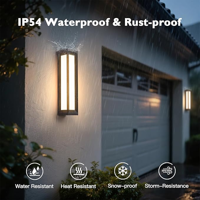 Outdoor Wall Lights 26" Waterproof Modern Porch Light 3000K Large Outdoor Sconces Wall Lighting Long Sconce Exterior Lighting Fixtures Wall Mount for Front Porch Outside House Garage Patio