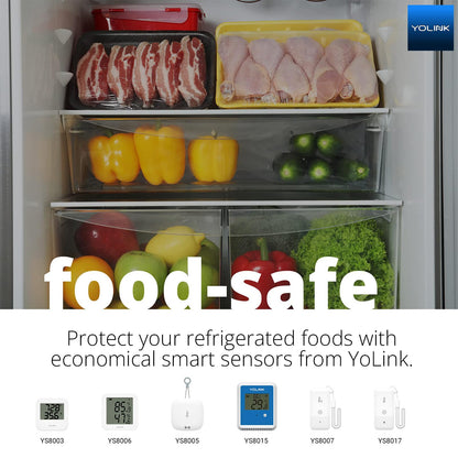 YoLink Smart Wireless Temperature & Humidity Sensor, 3-Pack, Wide Temp Range for Fridge, Green House, Pet Cage, App Alerts, Emails, Text/SMS alerts- Hub Required