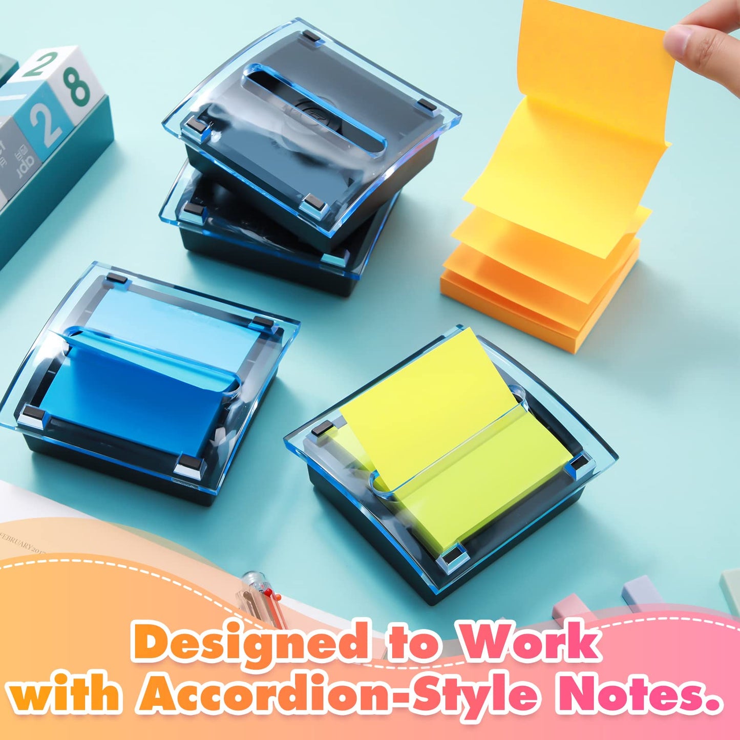 Mimorou 6 Pcs Pop Up Note Dispenser Sticky Note Holder Dispenser Posted Holder Container Black Base Transparent Top for 3 x 3 Inch Sticky School Office Home