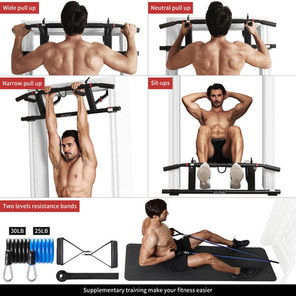 Ally Peaks Pull Up Bar for Doorway,Adjustable Handle Width Pullup Bar with 2Pcs Exercise Resistance Bands,New 2026 Upgraded At Home Workout Equipment Chin Up Bar,Multiple Original U.S. Patents