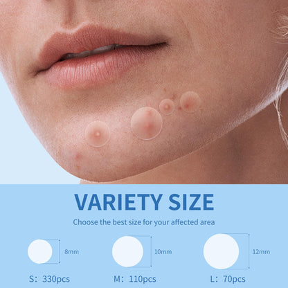 Pimple Patches for Face, 4 Size 300 Counts Acne Patches, Hydrocolloid Patches for Covering Zits and Blemishes, Spot Stickers with Salicylic Acid, Tea Tree Oil & Calendula Oil