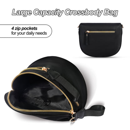 Checkered Crossbody Bag,Nylon Bum Bags for Women Crossbody,Spacious Sling Bag Purse Fanny Packs with Shoulder Strap