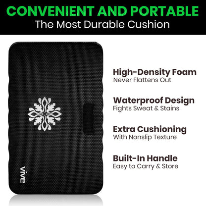 Vive Extra Thick Garden Kneeling Pad - Firm Waterproof Knee Mat for Work, Cleaning, Bathing Baby, or Hard Wood Floors - Foam Kneeler for Yoga, Exercise - Gardening Supplies & Accessories