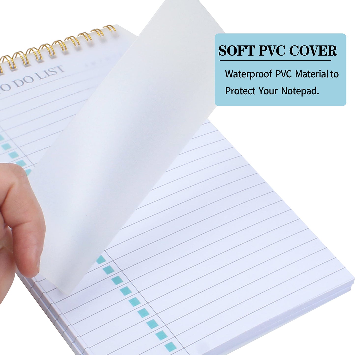 To Do List Notepad 3 Pack, Undated Daily Planner Notepad With To Do List Notebook Checklist Planner Spiral Waterproof Notepad for Office Supplies, School Planner, 52 Sheets/Pack, 5.5"*8.3" A5 Size