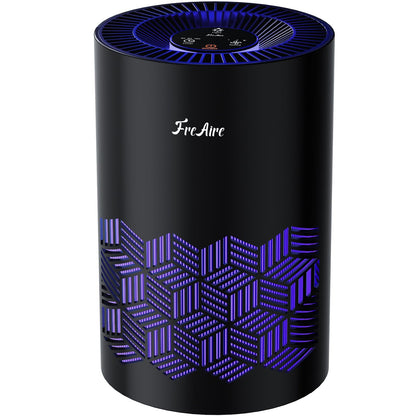 FreAire Air Purifiers for Bedroom Covers Up to 1086 Ft², Air Purifiers for Home, HEPA Air Purifier with Lights, Air Purifier Removes Dust Smoke Pollen Dander Smell, for Home/Pets/Bedroom (Black)