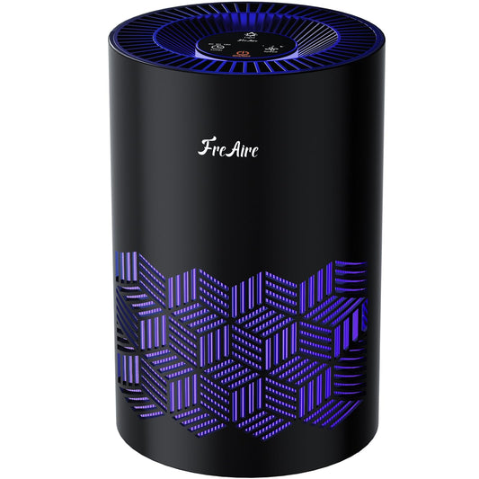FreAire Air Purifiers for Bedroom Covers Up to 1086 Ft², Air Purifiers for Home, HEPA Air Purifier with Lights, Air Purifier Removes Dust Smoke Pollen Dander Smell, for Home/Pets/Bedroom (Black)