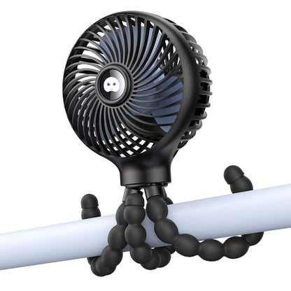 SMARTDEVIL Portable Clip on Stroller Fan for Baby, 3 Speed Battery Operated Personal Desk Fan with Flexible Tripod, Mini Handheld Fan for Car Seat, Treadmill, Camping (Black)