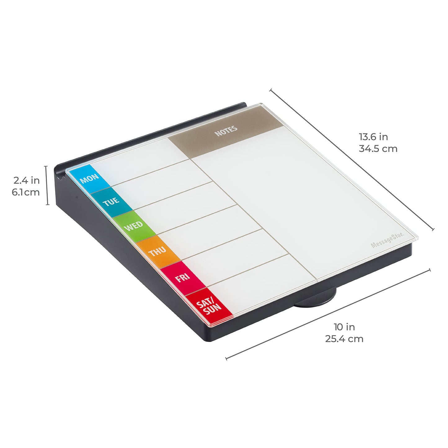 ECR4Kids MessageStor Dry-Erase Glass Board Memo Station, Desk Organizer, Assorted