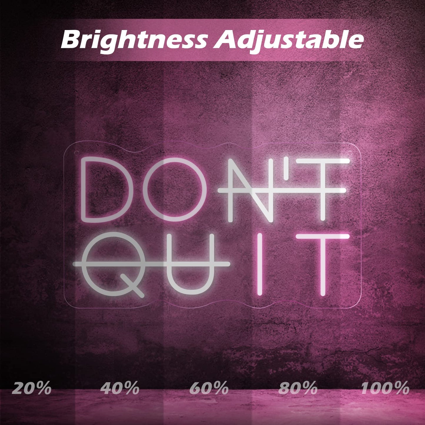 YIKBIK Don't Quit LED Neon Sign for Wall Decor, DO IT Neon Lights Party Decorations, USB Powered Switch Lighting Adjustable for Office, Gym, Man Cave, Gamer Room Decor