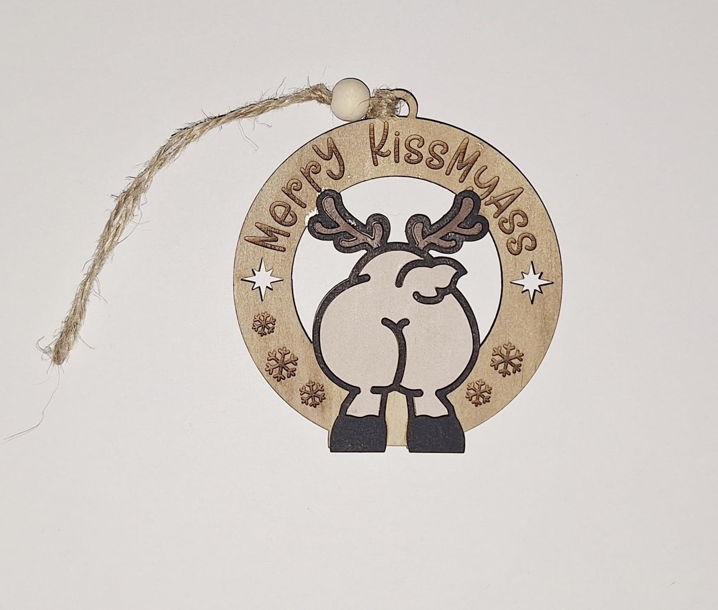 Introducing Reindeer Butts Our Handmade Multi Layered Christmas Ornament, The Perfect Festive Decor Proudly Made in The USA for Anyone Looking to add a Touch of Whimsy to Their Holiday Celebrations