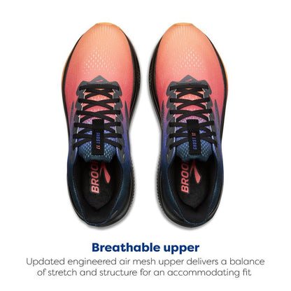 Brooks Women’s Ghost 17 Neutral Running Shoe - Night/Blue/Papaya - 9 Medium