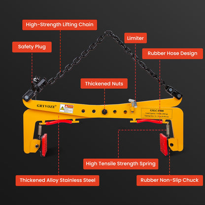 GRYVOZE 1763 lbs Granite Slab Lifting Clamp, Adjustable Range: 14"-35", Heavy Duty Stone Scissor Lifter Clamp for Carrying and Vertical Transport of Marble, Concrete Blocks, Slate Sheets, Curb Stones