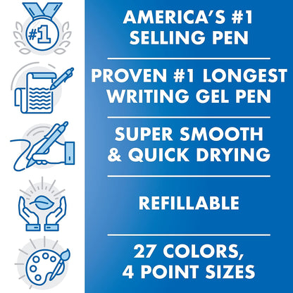 PILOT G2 Premium Gel Roller Pen, Retractable and Refillable, Fine Point 0.7 mm, Black Ink, 36 Count