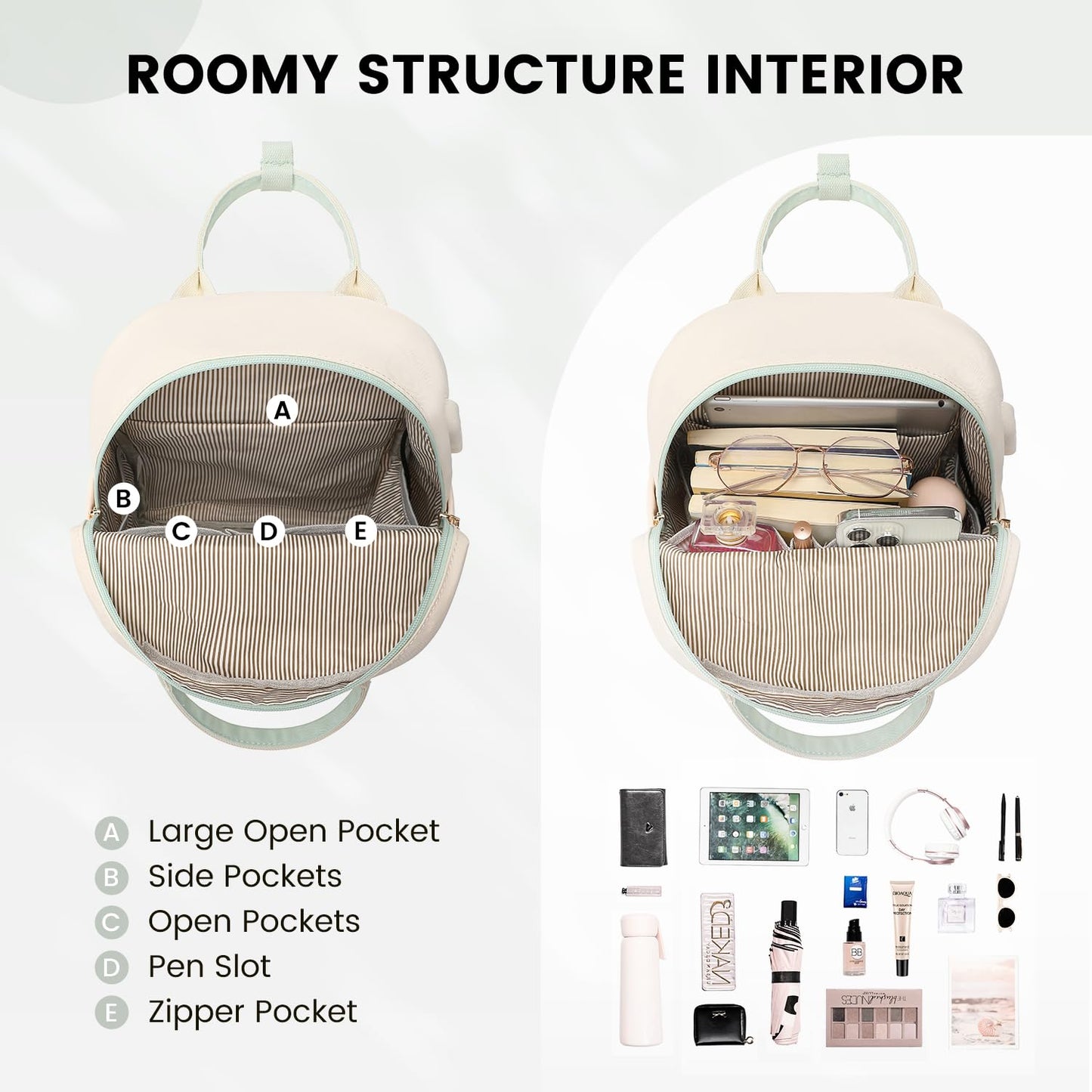 LOVEVOOK Mini Backpack for Women Stylish Waterproof Backpack Purse with USB Port, Cute Daypack for College Travel Party
