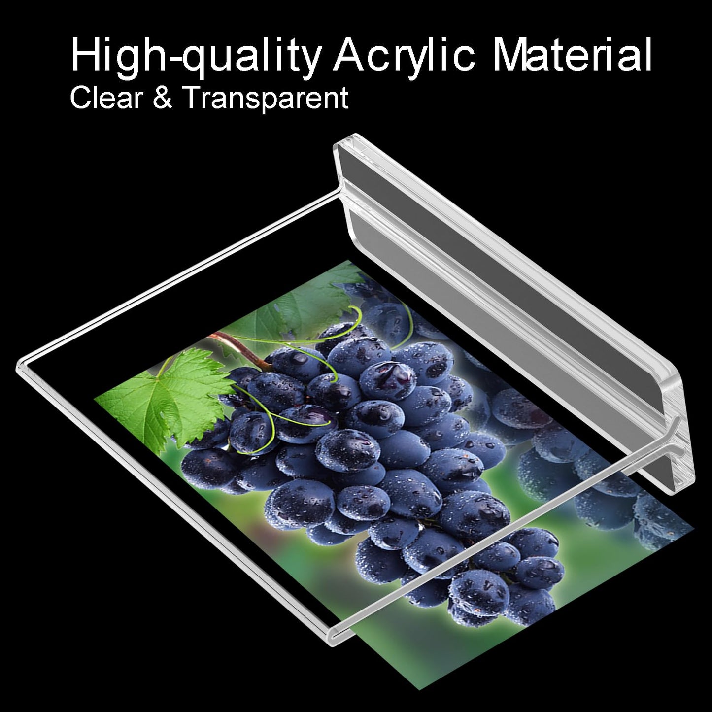 BlueValley Acrylic Sign Holder 7x5 - Double Sided Sign Stand Clear Paper Display Holder for Menu, Flyer, Document or Picture | Desktop Plastic Frame for Office, Store, Restaurant, Show Fair - 6 Pack