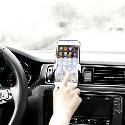 Universal Cell Phone Car Holder, Air Vent Mount Mobile Stand Support for Smartphone, Automobile Hands-Free Cradle Stand, White
