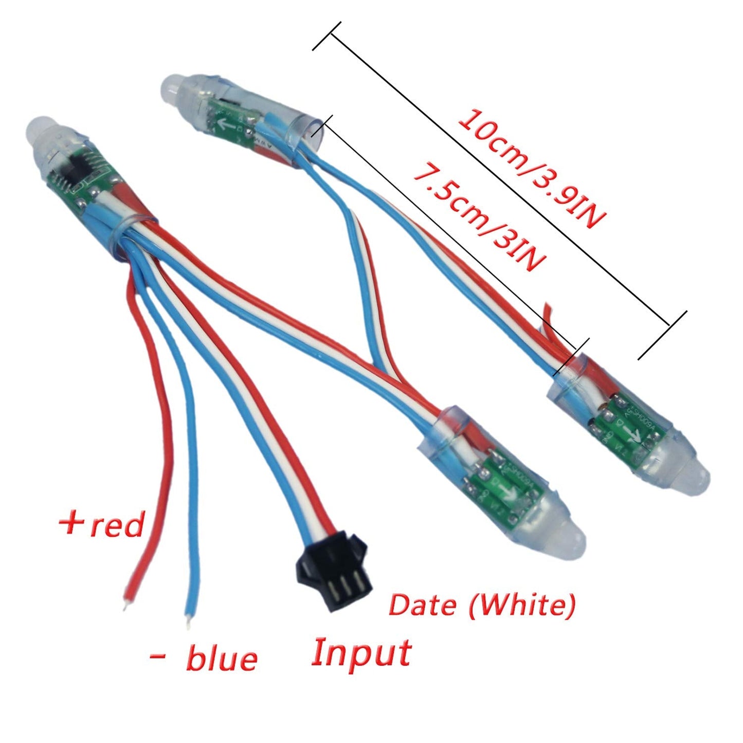 REXTiN® WS2811 Pixels Digital Addressable LED String Lights Waterproof RGB Full Color 12mm DC 12V (DC12V 500pcs)