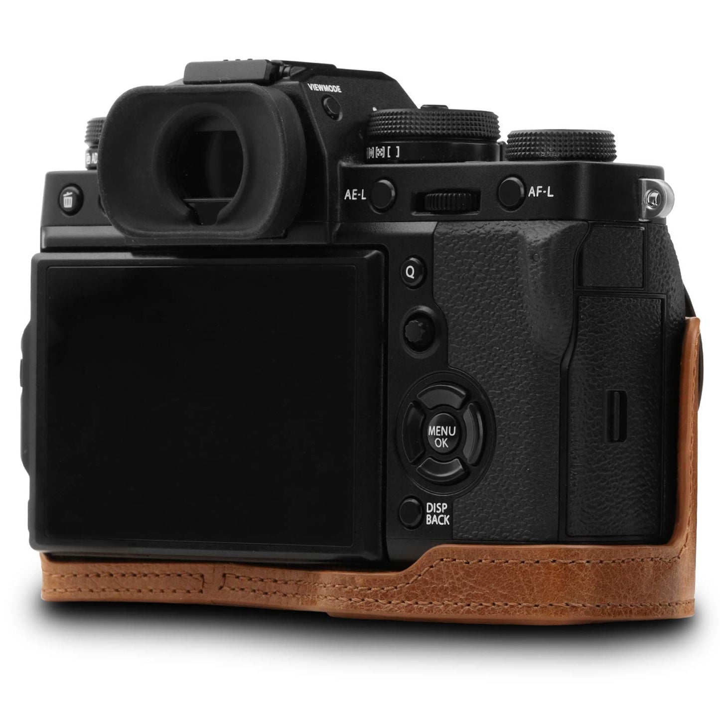 Mega Gear MG1553 X-T3 Ever Ready Genuine Leather Camera Half Case and Strap - Brown, Compact