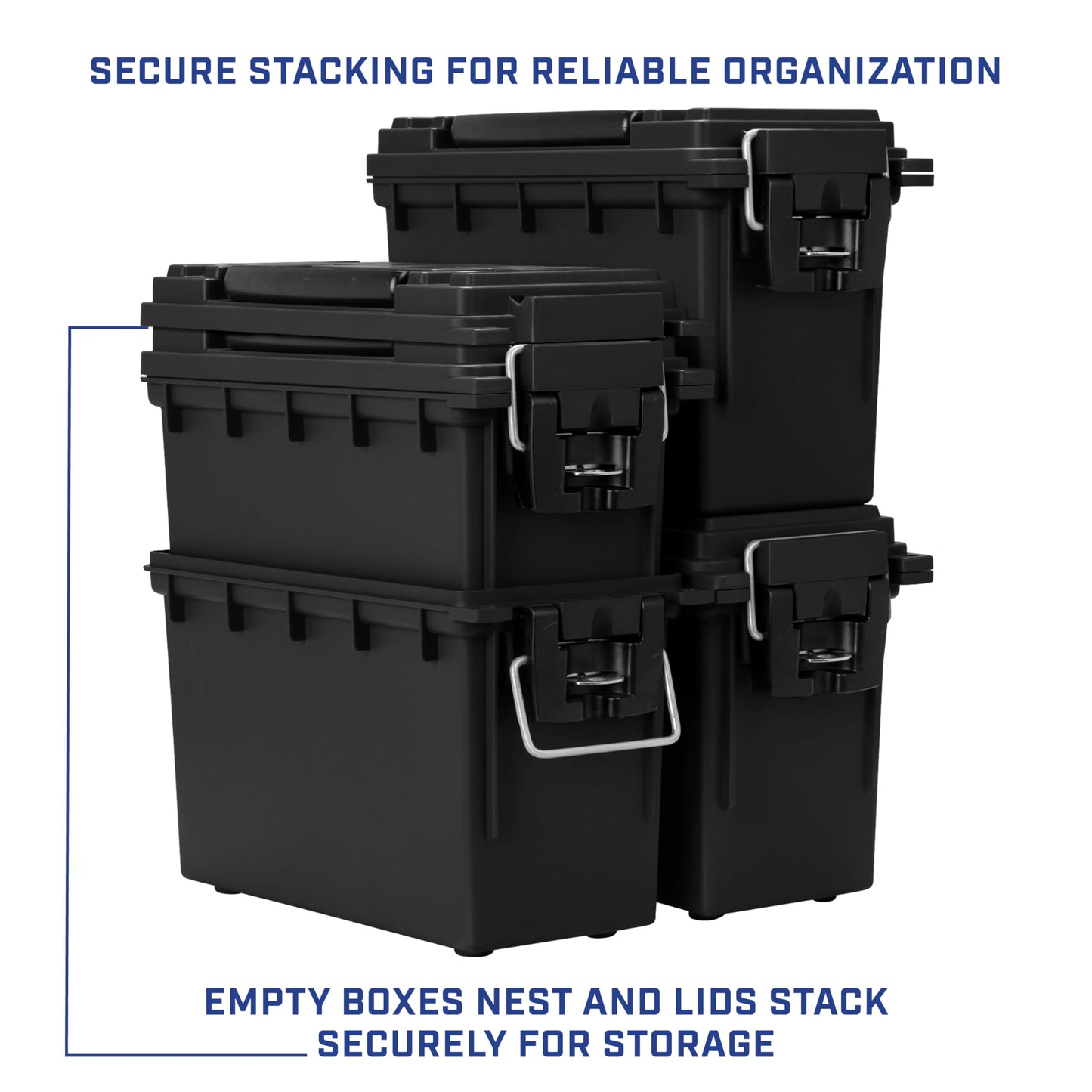 Sheffield 12629 Ammo Storage Box, Mothers Day Gifts for Mom,.30 Cal Field Boxes, Lockable Storage Box with Handle, Secures Hunting Gear, Supplies, and Bullets, Made in USA