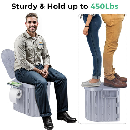Sckee Camping Toilet, Portable Toilet for Adults, Portable Travel Folding Toilet with Lid and Paper Holder, Compact Potty for Car, Camp Toilet Portable Toilet for Camping, Hiking,Truck, RV, Beach