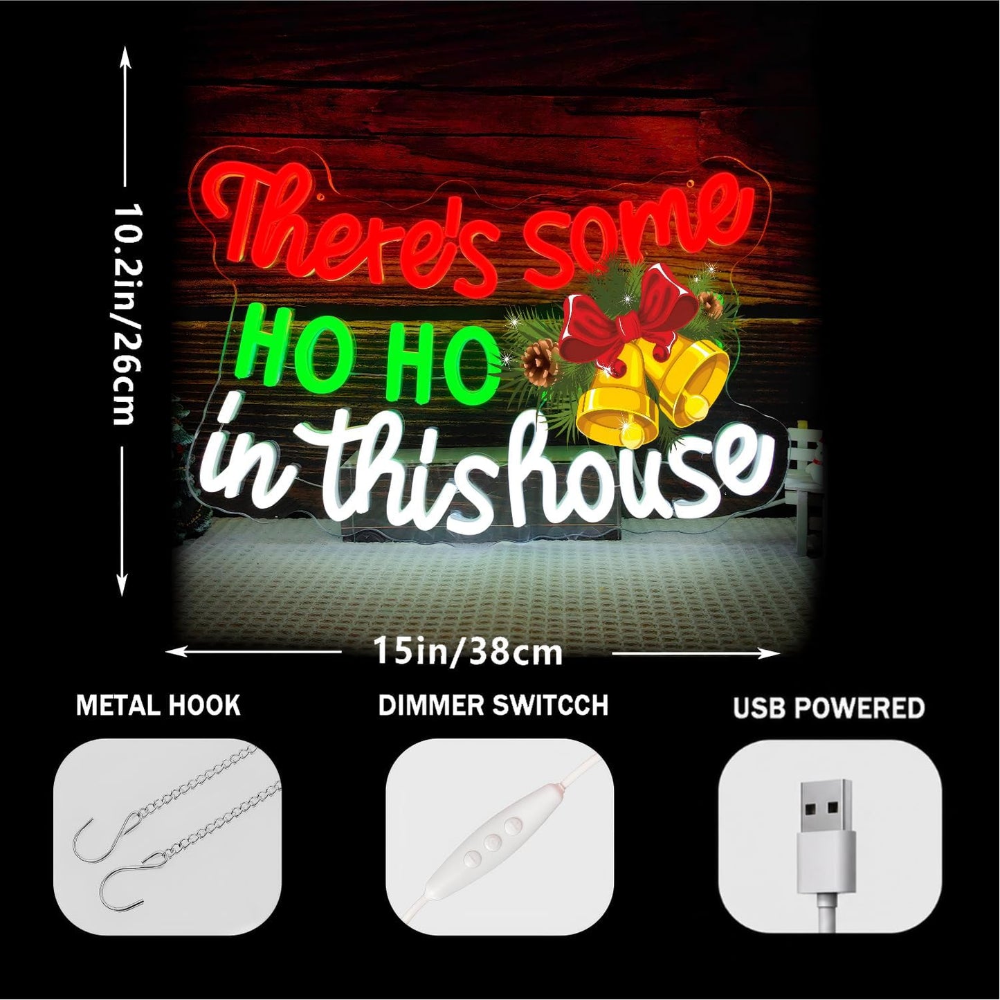 Christmas Neon Sign Dimmable Led Sign christmas Neon Light Up Sign for Xmas Gift Bedroom Livingroom Shop Decorations