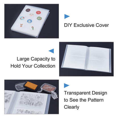 GLOBLELAND 80 Pockets Clear Stamps Storage Album Cut Dies Storage Bag Embossing Folder Keeper Cards Folder Bag for DIY Scrapbooking Arts Crafts Collecting 5.11x7inch
