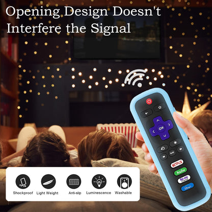 Silicone Protective Controller Cover fits for Roku TV Voice Remote | Element Roku | Westinghouse Roku TV Controller Cover,Glow in The Dark