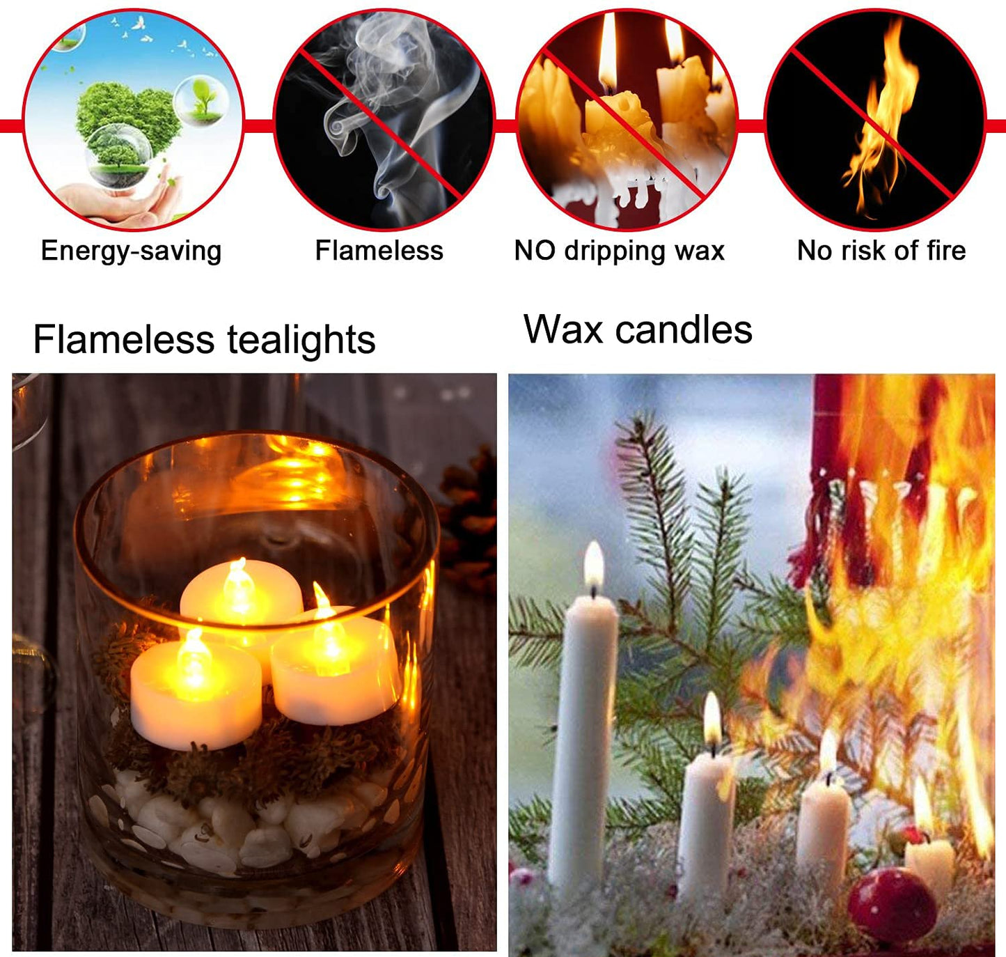 Jialine Led Tea Lights Candle with Remote Control,Long Lasting Battery Operated Led Tealight Candles with 2/4/6/8 H Timer for Wedding Halloween Christmas (Warm Warm 12 Pack)
