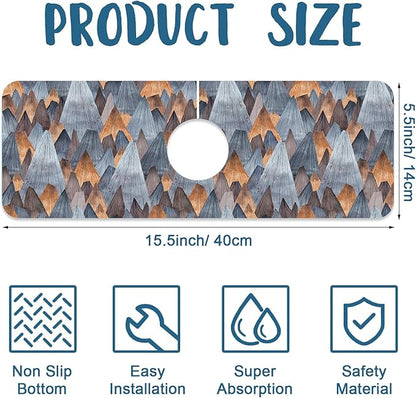 Abstract Mountain Sink Faucet Absorbing Mat Mountain Landscape Super Absorbent