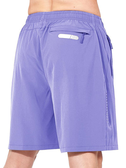 NORTHYARD Men's Athletic Running Shorts Gym Workout 7"/9"/5" Quick Dry Lightweight Sports Basketball Tennis 3 Zipper Pockets Violet 3XL