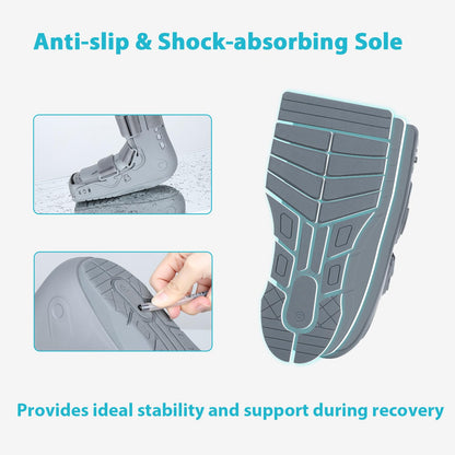KD Walking Boot: Short Air Walker Boot for Foot and Ankle Fracture Recovery - Protective Support for Broken Foot, Sprains, and Injuries (Large)