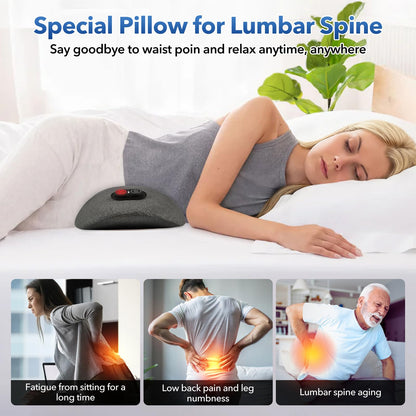 Smooth Spine Triple Fusion Back Massager with Heat - Sciatica Pain Relief & Spine Decompression Device, Deep Tissue Massager for Lower Back Pain, Office Chair and Home Use for Chronic Sufferers