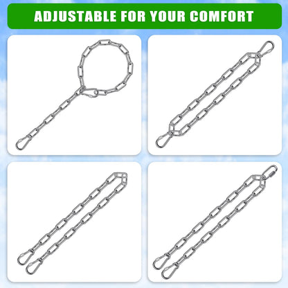 SELEWARE 2-Pack Heavy Duty Stainless Steel Punching Bag Chain, 1000LB Heavy Bag Hanging Chain with Carabiners, 20" Extension Chain for Boxing Bags, Hammocks, Swings, Yoga Trapeze & Hanging Chairs