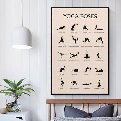 CYPGTBCK Yoga Poster for Beginners Home Gym Workout Poster Decorative Painting Canvas Wall Art Living Room Posters Bedroom Painting 12x18inch(30x45cm)